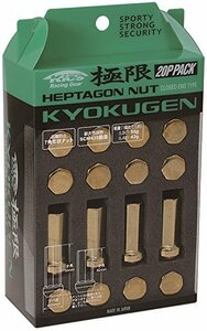 KYO-EI (協永産業) KYOKUGEN Closed End Type 7角形状ナット 42mm M12xP1.25 ゴールド 20個入 HPF3A4