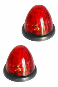 Tropchou マーカーランプ 高輝度 インナーメッキリフレクター 24V 16LED レッド 2個セット