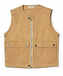 [カドヤ] バイク用 デニムベスト RIDERS WORK VEST ベージュ 3Lサイズ 6264-0