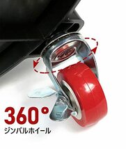 洗車バケツ用プーリー 防水洗車グローブ付き ブラックグリットガード付き 輪五つ 丸型 バケット台車 360°回転ホイール付き 取り外し可能_画像4