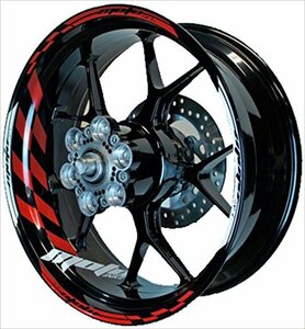 MOTOINKZ バイク用 17インチ フルカスタム リムステッカー GPフラッグ レッド B-80-RED