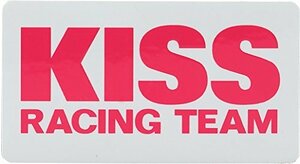 キジマ (kijima) バイク バイクパーツ KISS Racing チームステッカー 白ベース/ピンク文字 Mサイズ K1472