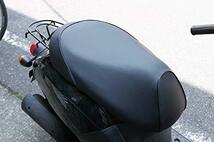 ホンダ スペイシー125（JF03) 黒 専用設計 シートカバー 被せる 強力ゴムタイプ 日本製(厚手生地)【生地色：黒/パイピング色：前後_画像5
