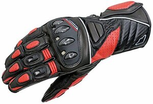 [無限電光] Glove R3 オールレザーレーシンググローブ ブラック/レッド LR3