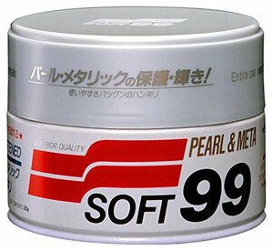 ソフト99(SOFT99) ワックス WAX ニューソフト99 パ-ル&メタリックハンネリ 320g 自動車塗膜の保護および艶出し用 スポンジ