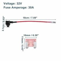 X AUTOHAUX 32V ロープロファイル ミニ ヒューズ アダプター タップ ヒューズ キット 30A ブレード スタイル ヒューズ付き 車 ボート用_画像5