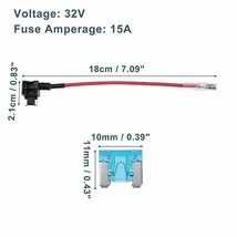 X AUTOHAUX 32V ロープロファイル ミニ ヒューズ アダプター タップ ヒューズ キット 15A ブレード スタイル ヒューズ付き 車 ボート用_画像5