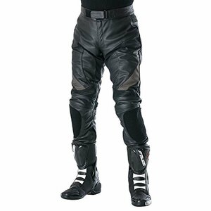 [南海部品] ナンカイ バイク用 レザーパンツ ブラック/グレー サイズLL RDP10 バイク/オートバイ/革パンツ/ズボン