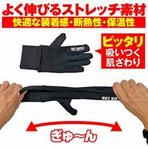 [デイトナ] バイク用 インナーグローブ 秋冬 伸縮性 裏起毛 ホットバイポリ 4WAYストレッチインナーグローブ Lサイズ 27630_画像3