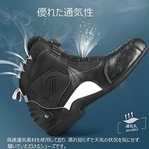 [Fiffyle] バイクシューズ コンバットブーツ ライディングブーツ ライダーブーツ 強化防衛性 レーシングブーツ バイク用靴 耐衝撃_画像3