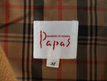 Papas パパス　ステンカラーコート　ウールコート　キャメル　M～L_画像9