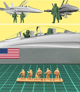 1/144 未組立 USA Modern Pilots (fine detail) Resin Kit (S2961)