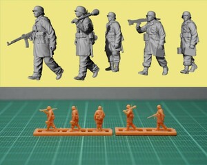 1/144 未組立 WWII German Grenadiers /w Anorak jacket in walking Resin Kit (S2925)