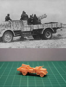 1/144 未組立 WWII Italian Da 100/17 Gun on Lancia 3RO (fine detail) Resin Kit (S2889)