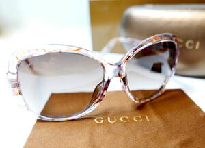 美品■ GUCCI グッチ GG 3596/K/S WS1JD 59□15 130 サングラス メガネ 眼鏡 アイウェア レディース クリアブラウン系