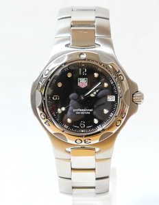 中古 タグホイヤー キリウム プロフェッショナル 200M デイト QZ WL1112 黒文字盤 メンズ腕時計