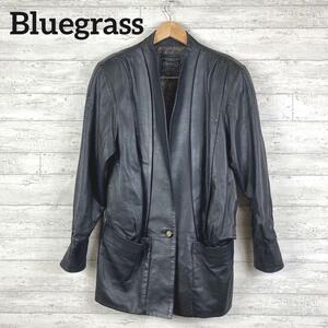 美品　bluegrass ラムレザー　レザージャケット　ラインストーン　ボリューム袖　ロングコート　フリーサイズ