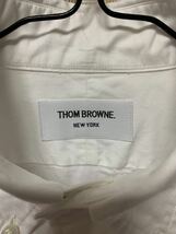 美品 THOM BROWNE トムブラウン オックスフォード ボタンダウンシャツ トリコロール グログランテープ サイズ1 ホワイト 国内正規 USA製_画像5