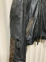 00s Super Rare 14th addiction Archive Destroy Side Lace up Leather Jacket フォーティーンスアディクション レザージャケット_画像8