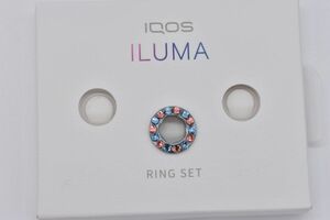 IQOS イルマ リング スワロフスキー デコ ブルー×ローズピーチMIX