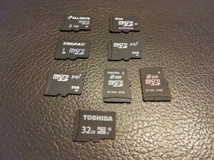 microSD 2GB 7枚　32GB 1枚　計8枚セット　フォーマット済み