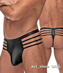 ＊新品未使用 MalePoweeメールパワー 417261 (L/XL) Cage Thong 正規品 フェイクレザーTバック メンズ下着 セクシー男性下着 美尻