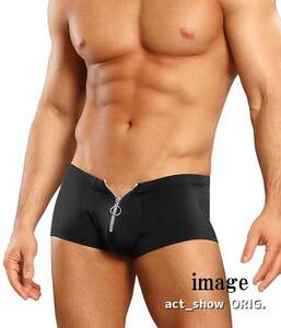  ＊新品未使用 MalePoweeメールパワー Lycra Zipper Pak835 ジッパーショートボクサー 正規品（レッド,L/XL）セクシーメンズ下着　おしゃれ