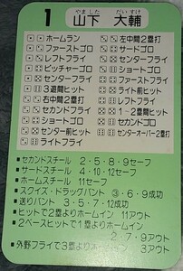 タカラプロ野球カードゲーム昭和５９年度横浜大洋ホエールズ 山下大輔