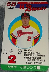 タカラプロ野球カードゲーム昭和５８年度阪急ブレーブス 八木茂