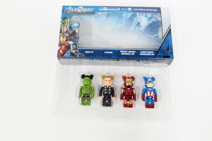 【中古品】BE@RBRICK MARVEL ベアブリック マーベル アベンジャーズ ハルク ソー アイアンマン マークⅥ キャプテンアメリカ 4体セット.,