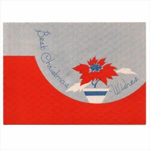 Art hand Auction Product number PAP-22-003 ◆ USA vintage 1960s paper Christmas card | Poinsettia antique greeting ◆ Postcard Christmas letter, Printed materials, Postcard, Postcard, others