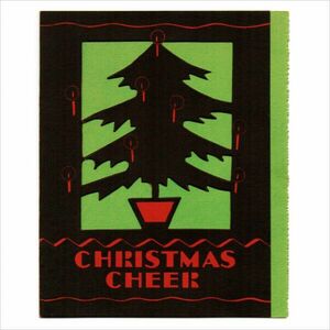 品番PAP-19-024◆USAヴィンテージ1940年代紙ものクリスマスカード｜もみの木のクリスマスツリーアンティークカード/ホリデーグリーティング