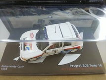 ■ デアゴスティーニ 1/43 Peugeot 205 Turbo 16 RALLYE MONTE CARLO 1985 Ari Vatanen / Terry Harryman プジョー ラリーミニカー_画像4