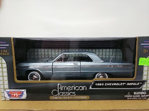 ■MOTOR MAXモーターマックス 1/24 1964 CHEVROLET IMPALA カリビアンブルー シボレーインパラ ダイキャストモデルミニカー