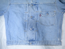 80s Levi‘ｓ リーバイス 70501-01 1st デニム ジャケット M ショート丈 ファースト ユーロ チュニジア製 アイスブルー レディース_画像8