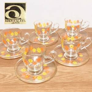 * prompt decision *ateli Agras cup & saucer glass floral print Alice Showa Retro coffee cup ate rear retro desert cup that time thing 
