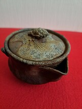 古作 備前焼 小西陶古 手捻り 宝瓶 旧家ウブ買取品 煎茶道具 急須 泡瓶 寳瓶 細工物 古美術 骨董 伊部焼 在銘 時代物 茶器_画像2