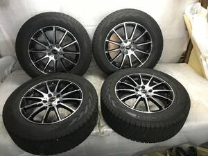 Weds TEAD ウェッズ テッド 17インチ アルミホイール 17x7J ET 48 PCD 114.3 5H YOKOHAMA スタッドレス タイヤ 225/65R17 中古