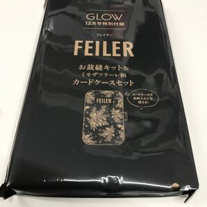 glow 12月号　FEILER フェイラー お裁縫キット＆ミモザソラーレ柄 カードケース セット