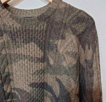 定価4.5万 Polo Ralph Lauren Polo country ポロラルフローレン Camouflage Cable-Knit Sweater迷彩カモフラージュ ケーブルニットRRL M TO_画像4