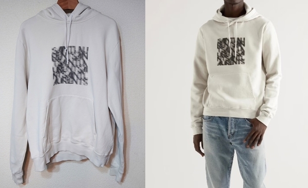 SAINT LAURENT サンローラン 21AW OPTICAL ILLUSION Hoodie モザイク ボックスロゴ パーカー フーディー Lサイズ メンズTO