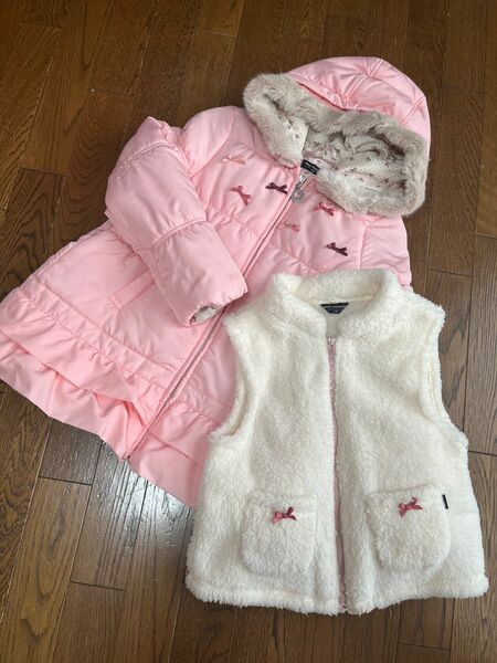 ☆美品☆ ポンポネット pom ponette 3wayジャンパー ライナーベスト ジャンパー ベスト付き 140cm 子供服