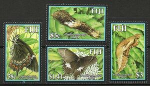 切手 H923 フィジー 昆虫 蝶 4V完 2004年発行 未使用