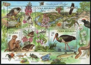 切手 H910 チェコ 動植物 昆虫 蝶 鳥 花 トカゲほか SL1完 2023年発行 未使用