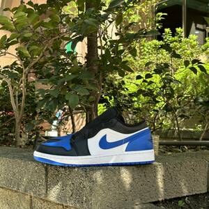 バスケットシューズ バッシュ スニーカー ジョーダン Jordan Air 1 Low White/Royal Blue/Black ストリート 553558-140 US8.5 26.5CM