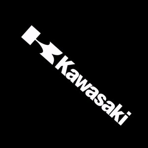 KAWASAKI バイク車カワサキ汎用ステッカー　簡単張り付け　白　2枚セット