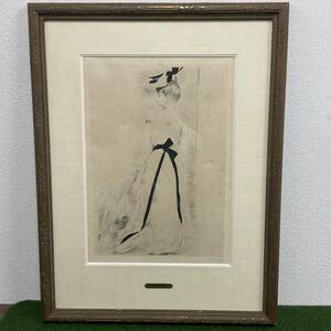 美品 婦人の後姿 Paul Cesar Helleu ポール・セザール・エリュー 1859 - 1927 大和ハウスグループ インターコンチネンタルアート No.785