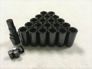 送料無料 M12×(P1.5) 黒 20個 ブラック 盗難防止 BLACK 内６角 スチールナット ホイールナット スチール トヨタ マツダ ダイハツ キャップ