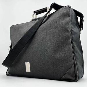 1円【極美品】 dunhill ダンヒル ボストンバッグ ブリーフケース 旅行カバン 2way 斜め掛け PVC レザー 南京錠 大容量 メンズ ビジネス