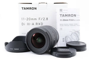 ★美品　元箱あり 完全動作★ タムロン 11-20mm/2.8 Di III-A RXD tamron sonyソニー Eマウント　キャップ　フード　取説付